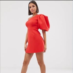Red One Shoulder Dress